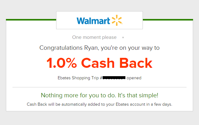 Ebates Walmart Cash Back Activated- TaughtToProfit.com