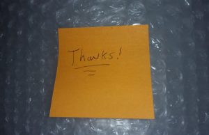 Used Electronics – Packing Tips To Ensure A Happy Customer Thanks Post-It Note