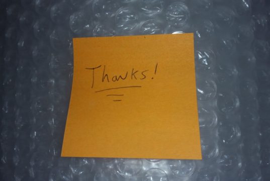 Used Electronics – Packing Tips To Ensure A Happy Customer Thanks Post-It Note