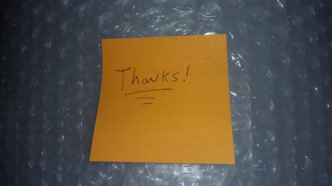 Used Electronics – Packing Tips To Ensure A Happy Customer Thanks Post-It Note