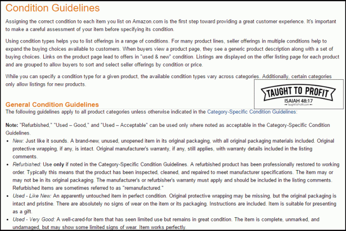 Amazon Condition Guidelines – Most Sellers Get This Wrong Amazon Condition Guidelines - TaughtToProfit.com