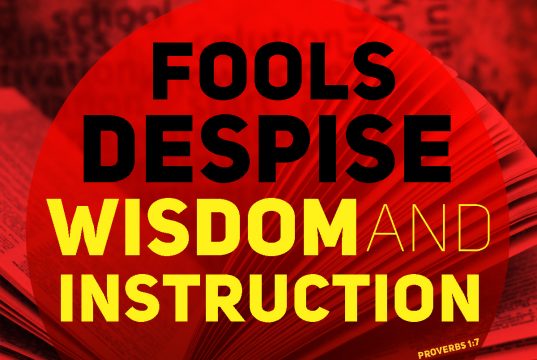 Fools Despise Wisdom And Instruction Fools Despise Wisdom And Instruction