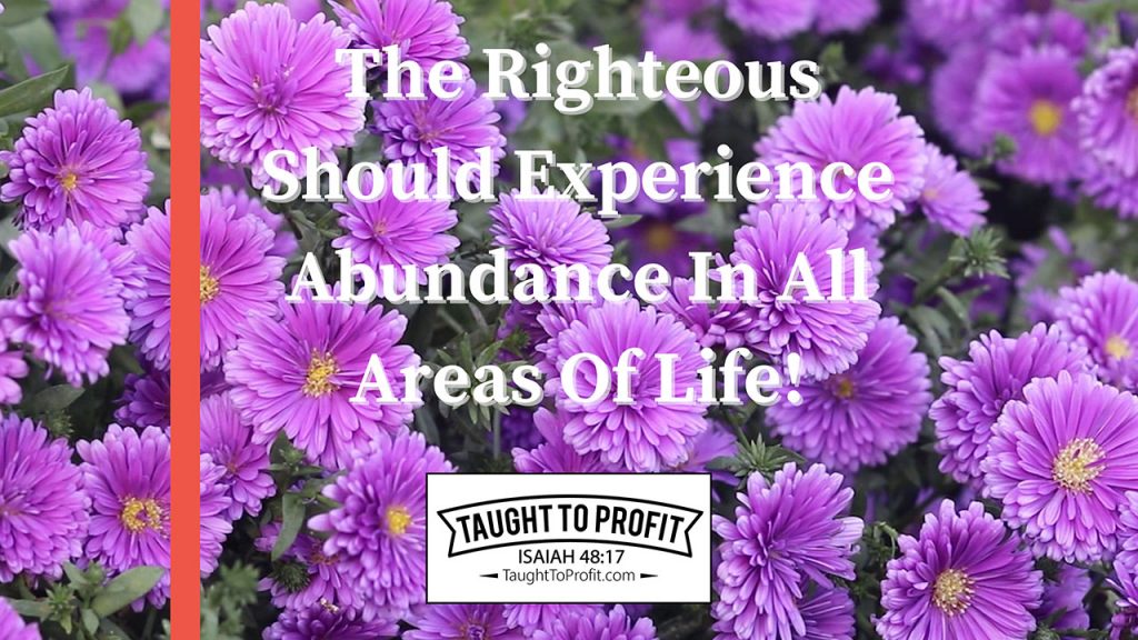 The Righteous Should Experience Abundance In All Areas Of Life!