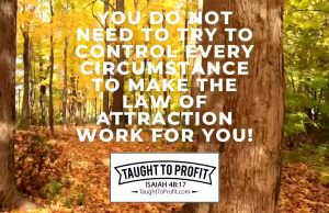You Do Not Need To Try To Control Every Circumstance To Make The Law Of Attraction Work For You!