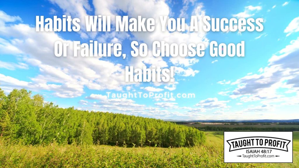 Habits Will Make You A Success Or Failure, So Choose Good Habits!